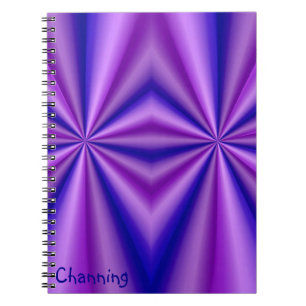 CHANNING ~ Lila Rosa Blå Fraktal Anteckningsbok