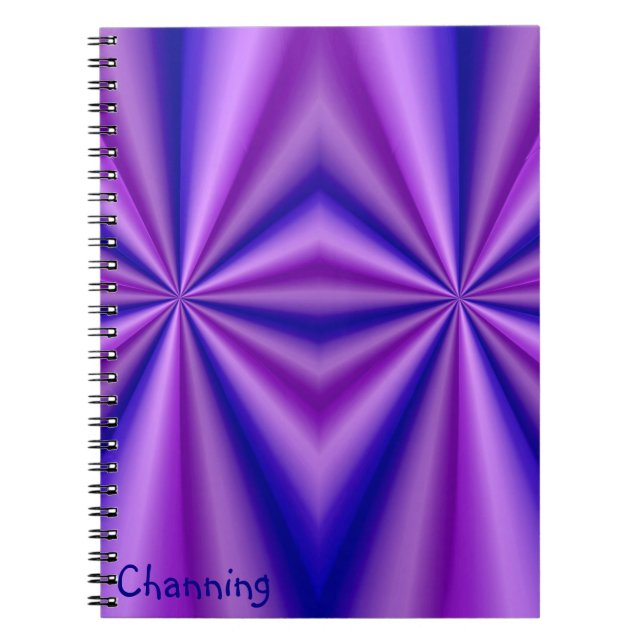 CHANNING ~ Lila Rosa Blå Fraktal     Anteckningsbok (Framsidan)