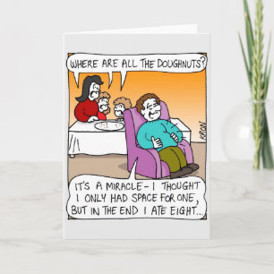 Channukah Greeting Card - Miracle of Doughnut Kort