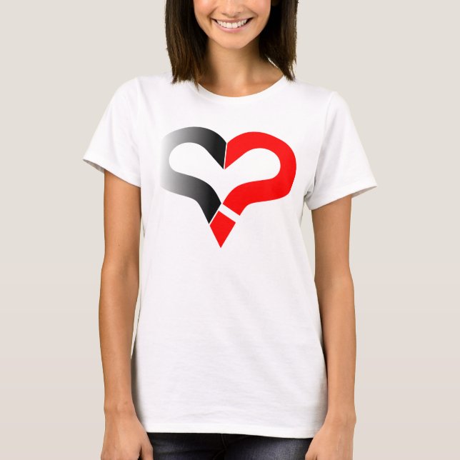 Chans att romantisk hjärta frågetecken skjorta t shirt (Framsida)