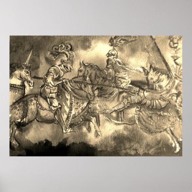 CHANSON DE ROLAND,MEDIEVAL KNIGHTS IN TOURNAMENT POSTER (Framsidan)