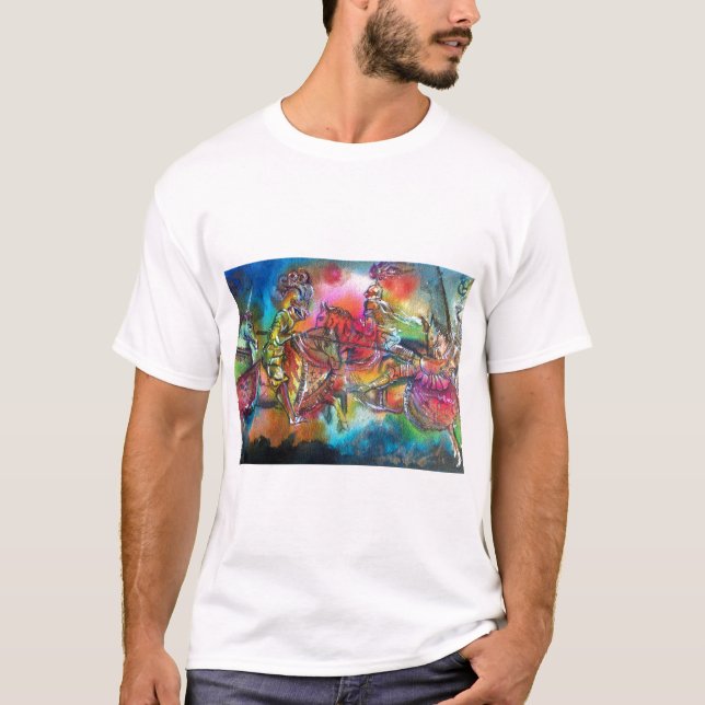 CHANSON DE ROLAND,MEDIEVAL KNIGHTS IN TOURNAMENT T-SHIRT (Framsida)