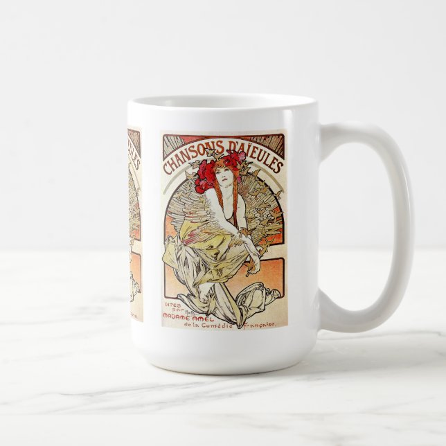 Chansons d’aieules , Alfons Mucha 1898 Kaffemugg (Höger)