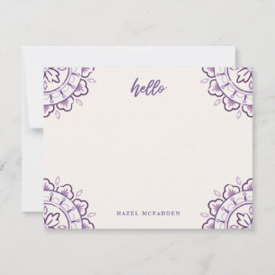 Chantilly Boho Mandala Stationery - Grape Anteckningskort