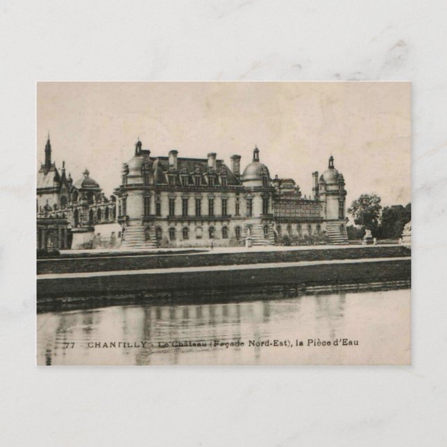 Chantilly chateau Castle Replica 1925 Vykort (Framsida)