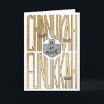 "Chanukah är så mycket Funukkah"-hälsningskort Helgkort<br><div class="desc">"Här är ett "Chanukah är så mycket Funukkah"-hälsningskort med kuvert. Om du vill anpassa det här kortet tar du bara bort text i och lägger till din egen ord. Välj ditt favoritteckensnitt stil, färg, storlek och text. Texten "är så mycket" på kortets framsida kan också ersättas! Ha roligt! Tack för...</div>