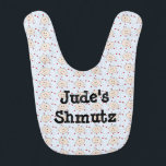 Chanukah Baby Bib "Shmutz" Hakklapp<br><div class="desc">Hanukkah-gåva. haklapp. "Shmutz" är Yiddisch för lite smuts:) Spädbarn gör det ibland... Ja, det gör de! Anpassa med ditt favoritteckensnitt färg, storleka, stil och text! Stil: Baby Bibspädbarn är söt nog att äta... knubbig är söt nog att äta... ... ... ... ... ... ... ... ... ... ... ... ......</div>