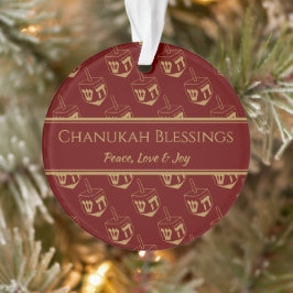 CHANUKAH BLESSINGS Customized Dreidel Burgundy