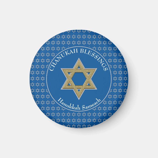 CHANUKAH BLESSINGS | David stjärna | Hanukkah Magnet (Framsidan)