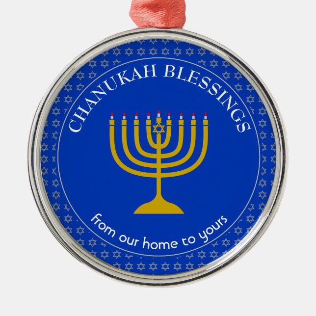 CHANUKAH BLESSINGS | Menorah | Hanukkah Julgransprydnad Metall (Framsidan)