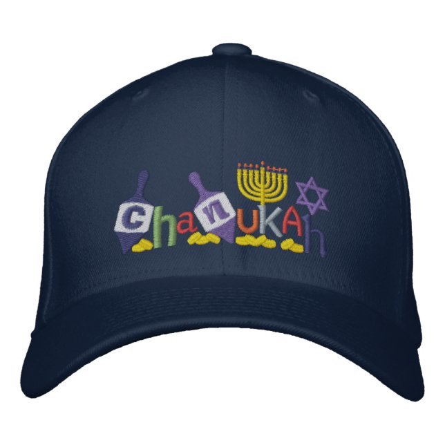 Chanukah Brev Broderad Keps (Framsida)