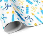 Chanukah Candles Burning White Blue Guld Presentpapper<br><div class="desc">Lägg till lite helgdag och gnistra med den här roligten. Chanukah har en papper utformning. Lämplig för barn eller vuxnor, behov av företagsplås eller familjepresentationer. Det finns koordinerande presentsäckar, vävnadspapper och band för ett helt Chanukah-utseende, eller så kan du blanda och matcha med vår andra Chanukah som omsluter pappra mönster....</div>