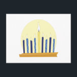 Chanukah Candles Vykort<br><div class="desc">Firar Hanukkah med en vacker menorah.</div>