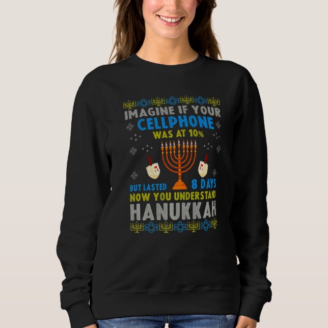 Chanukah Cellphone Quote Jewish Pride Ugly Hanukka T Shirt (Framsida)