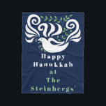 Chanukah Dove Stencil Fleece Blanket<br><div class="desc">Anpassa "Chanukah Dove Stencil" Blanket/Small Personalize genom att ta bort text och lägga till ditt eget meddelande. Välj ditt favoritteckensnitt stil, storlek och färg. Bakgrunden till färg kan ändras. Design kan också läggas till i filtstorlekar, mellan stora och medelstora. Storlek: Fleece Blanket, 30" x40" Det är svårt att klara sig...</div>