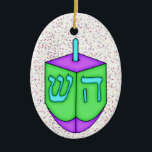 Chanukah Dreidel Julgransprydnad Keramik<br><div class="desc">Ha roligt med dem. Tänka teman! Spela upp med färger, lägg till eller ta bort text och (för lite extra-avgift) anpassa baksidan med bilder, färg, din logotyp/företagsinformation... ! De är också underbara för gåvor eller använda som den avslutande kurvan på din presentförpackning. Tack så mycket för att du är här....</div>