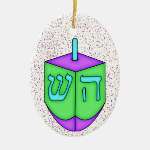 Chanukah Dreidel Julgransprydnad Keramik
