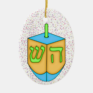 Chanukah Dreidel Julgransprydnad Keramik