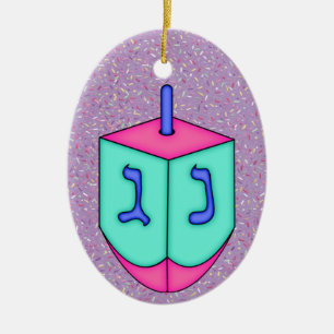 Chanukah Dreidel Julgransprydnad Keramik