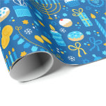 Chanukah Firar Gelt Jewish Stars Snöflingor Presentpapper<br><div class="desc">Lägg till lite helgdag och gnistra med den här roligten. Chanukah har en papper utformning. Lämplig för barn eller vuxnor, behov av företagsplås eller familjepresentationer. Det finns koordinerande presentsäckar, vävnadspapper och band för ett helt Chanukah-utseende, eller så kan du blanda och matcha med vår andra Chanukah som omsluter pappra mönster....</div>