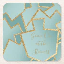 Chanukah Game on Dreidels Turkvois Underlägg Papper Kvadrat