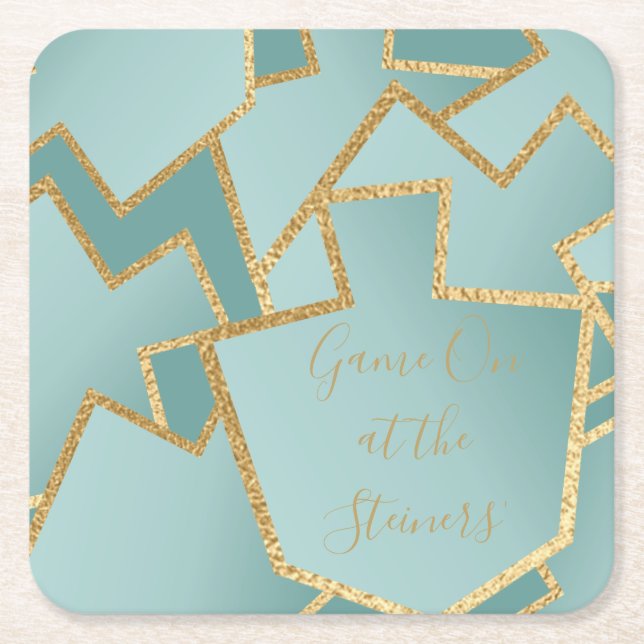 Chanukah Game on Dreidels Turkvois Underlägg Papper Kvadrat (Framsidan)