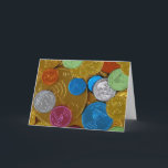 Chanukah Gelt Helgkort<br><div class="desc">" Judiska uttryck, " erbjudanden som en shopping erfar,  som du ska inte fynd någon annanstans. Välkomnande till vårt lager. Berätta dina vänner om oss och överför dem som är våra,  anknyter:  http://www.zazzle.com/YehudisL?rf=238549869542096443*</div>