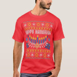 Chanukah Gifts Lycklig Hanukkah Ugly jul Menor T Shirt<br><div class="desc">Chanukah presenterar Lycklig Hanukkah God jul Menorah.</div>
