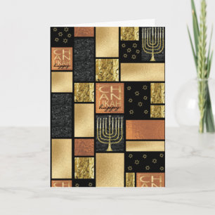 Chanukah Golden Montage Helgkort