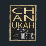 Chanukah Guld Fleece Blanket<br><div class="desc">Anpassa "Chanukah Guld" Fleece Blanket/SmallDesign inslag kan flyttat och ändras. Anpassa genom att ta bort texten "lycklig, med, The Steins" och lägga till ett eget meddelande. Välj ditt favoritteckensnitt stil, storlek och färg. Bakgrunden till färg kan ändras. Design kan också läggas till i filtstorlekar, mellan stora och medelstora. Storlek: Fleece...</div>