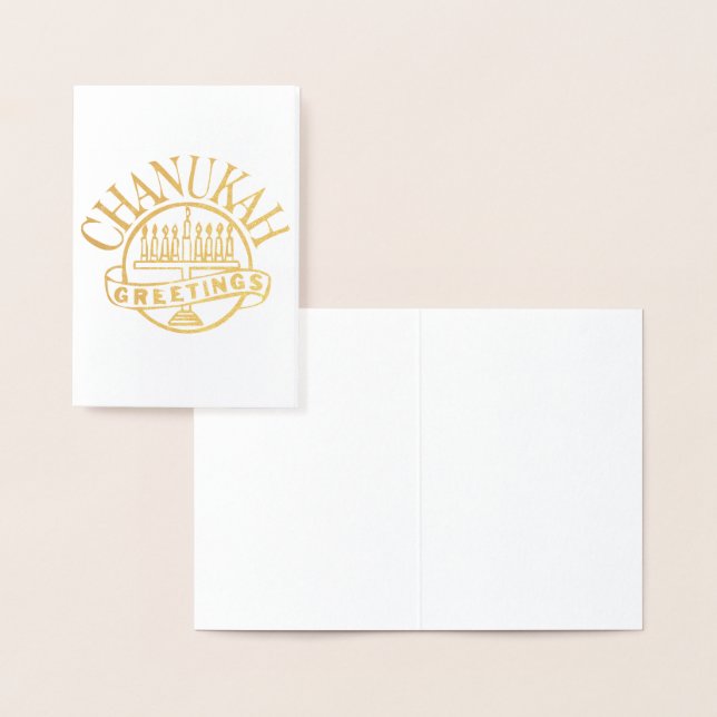 Chanukah Hälsning Folierat Kort (Display)