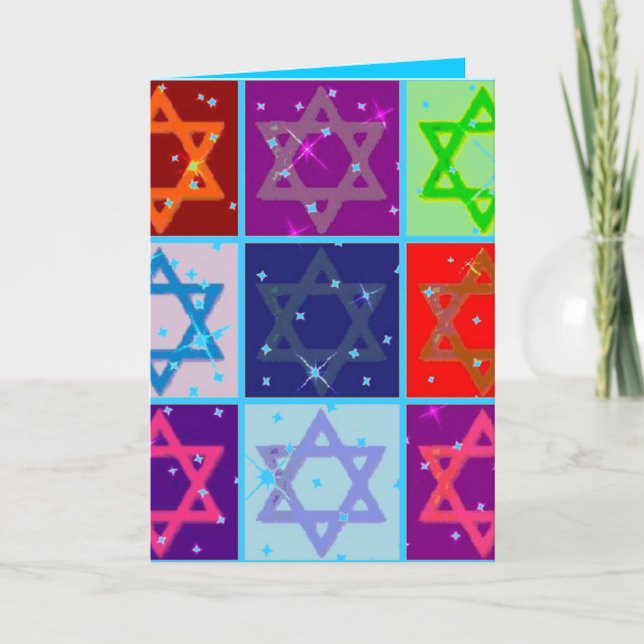 CHANUKAH-HÄLSNINGKORT W SOM MATCHAR PORTO HELGKORT (Framsida)