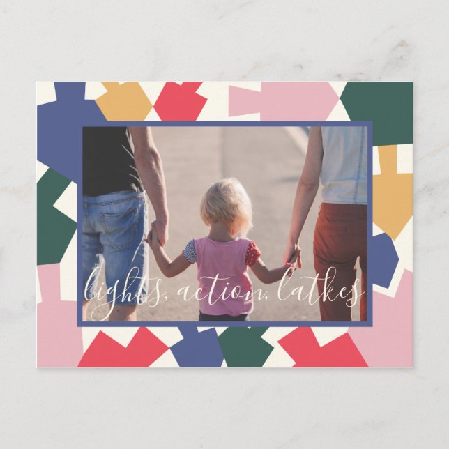 Chanukah Hanukkah Dancing Dreidels Inbjudan Vykort (Framsida)