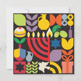 Chanukah Hanukkah Menorah Donut Jewish Stars Kort