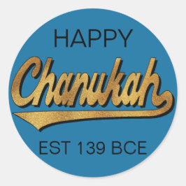Chanukah/Hanukkah Retro Stickers Round Runt Klistermärke