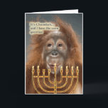 Chanukah Helgkort<br><div class="desc">Önska att dina vänner en lyckliga Chanukah med yrkesmässig stil och handlag endast en orangutang kunde erbjuda!</div>