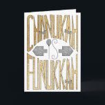 "Chanukah is Funukkah"-hälsningskort Helgkort<br><div class="desc">"Här är ett "Chanukah is Funukkah"-hälsningskort med kuvert. Om du vill anpassa det här kortet tar du bara bort text i och lägger till din egen ord. Välj ditt favoritteckensnitt stil, färg, storlek och text. Tack för att du stannade och shoppade förbi. Mycket uppskattat!!!! Lycklig Chanukah/Hanukkah! Storlek: Standard (5" x...</div>