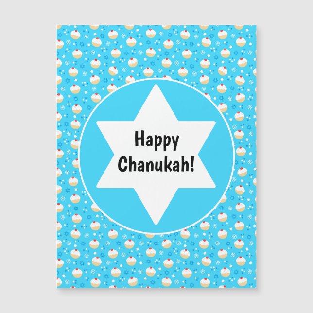 Chanukah Jelly Doughnut Jewish Stars Snöflingor (Framsida)