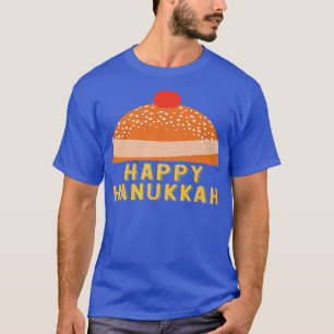 Chanukah Jewish Helgdag Sufganiyah Satt Lycklig Ha T Shirt