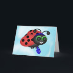 Chanukah Ladybug Helgkort<br><div class="desc">Den här söta lilla ladybuggen är redot för Chanukah. Illustration av ladybug i en yamaka med en dröm.</div>