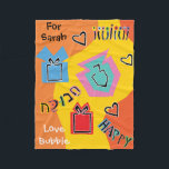 Chanukah Lycklig Fleece Blanket<br><div class="desc">Anpassa "Chanukah Lycklig" Fleece Blanket/Small Personalize genom att ändra redigerbar text genom att använda ditt favoritteckensnitt färg, storlek och stil. Den här utformningen kan också läggas till i filtstorlekar, mellan stora och medelstora. Storlek: Fleece Blanket, 30" x40" Det är svårt att klara sig själv. Men med det här fulla anpassadet...</div>