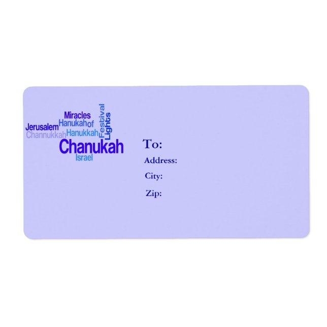 Chanukah Mailing Labels - Festival of Ljus - USP Fraktsedel (Framsidan)