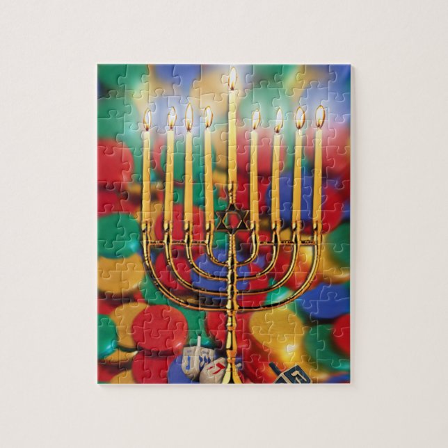 Chanukah menora, Dreidel, godis Pussel (Vertikal)