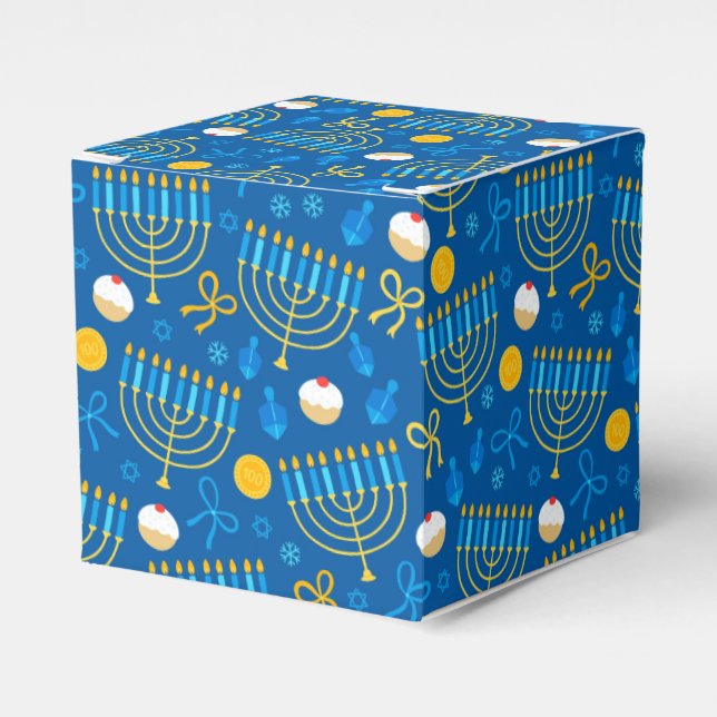 Chanukah Menorah Gelt Dreidel Blue Presentaskar (Framsidan Sidan)