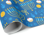 Chanukah Menorah Gelt Dreidel Blue Presentpapper<br><div class="desc">Lägg till lite helgdag och gnistra med den här roligten. Chanukah har en papper utformning. Lämplig för barn eller vuxnor, behov av företagsplås eller familjepresentationer. Det finns koordinerande presentsäckar, vävnadspapper och band för ett helt Chanukah-utseende, eller så kan du blanda och matcha med vår andra Chanukah som omsluter pappra mönster....</div>