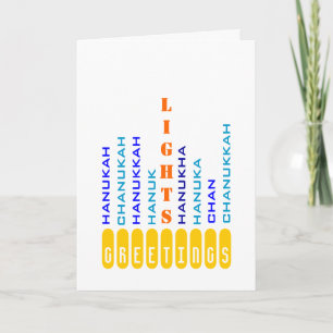Chanukah Menorah i Ord Card Helgkort