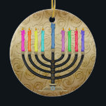 Chanukah Menorah Julgransprydnad Keramik<br><div class="desc">Ha roligt med dem. Tänka teman! Spela upp med färger, lägg till eller ta bort text och (för lite extra-avgift) anpassa baksidan med bilder, färg, din logotyp/företagsinformation... ! De är också underbara för gåvor eller använda som den avslutande kurvan på din presentförpackning. Tack så mycket för att du är här....</div>