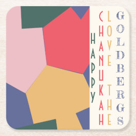 Chanukah Minamalist Dreidels Underlägg Papper Kvadrat