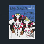Chanukah Moo Year Fleece Blanket<br><div class="desc">Anpassa "Lycklig Chanukah och ett Moo-år i Lycklig" Fleece Blanket/Small Personalize genom att ta bort text och lägga till ditt eget budskap. Välj ditt favoritteckensnitt stil, storlek och färg. Design kan också läggas till i filtstorlekar, mellan stora och medelstora. Storlek: Fleece Blanket, 30" x40" Det är svårt att klara sig...</div>