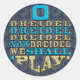 Chanukah "O Dreidel Dreidel..." Stickers Round Runt Klistermärke